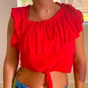 Express red crop top